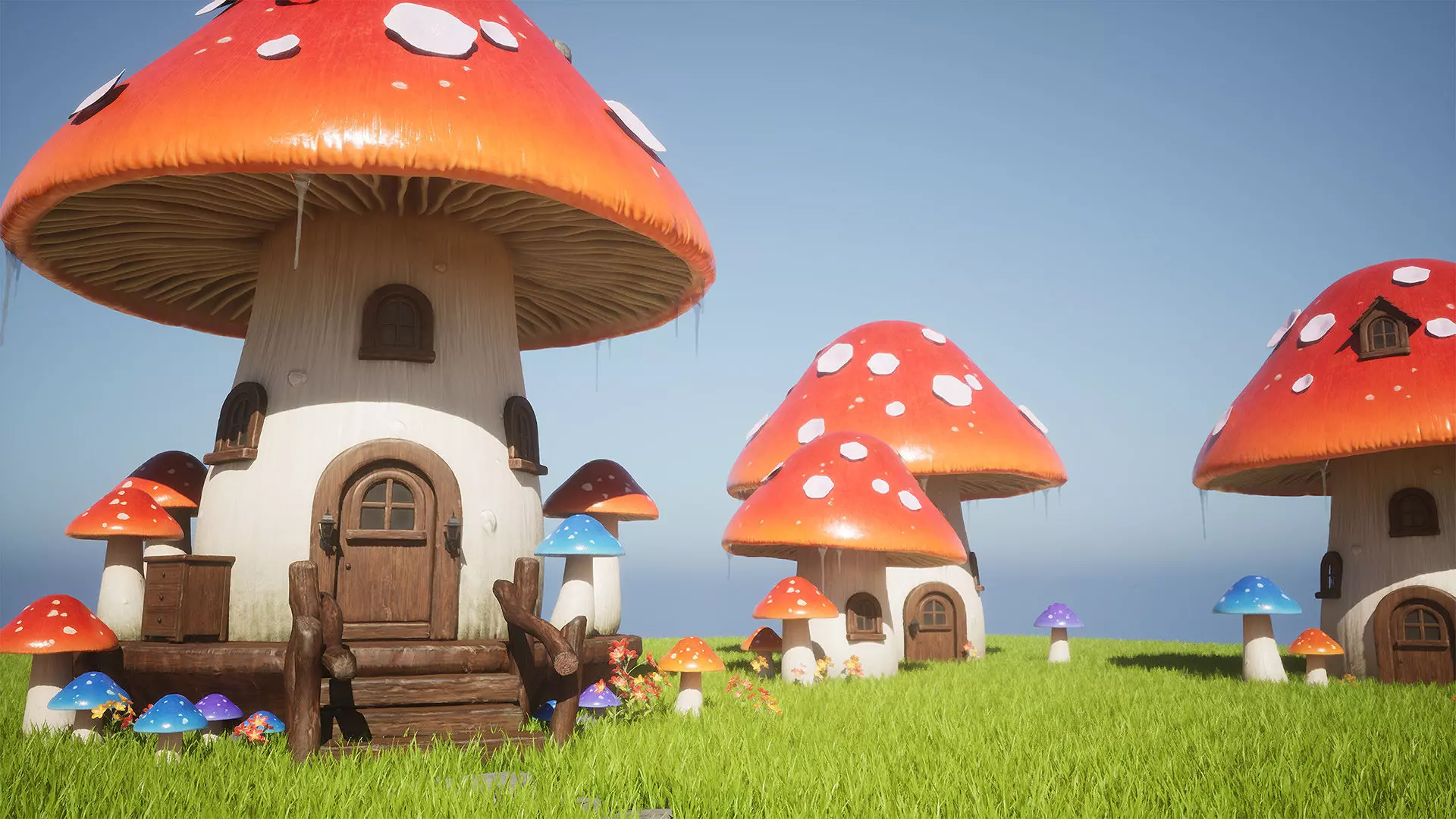 Mushroom House Low-poly 3D model_0