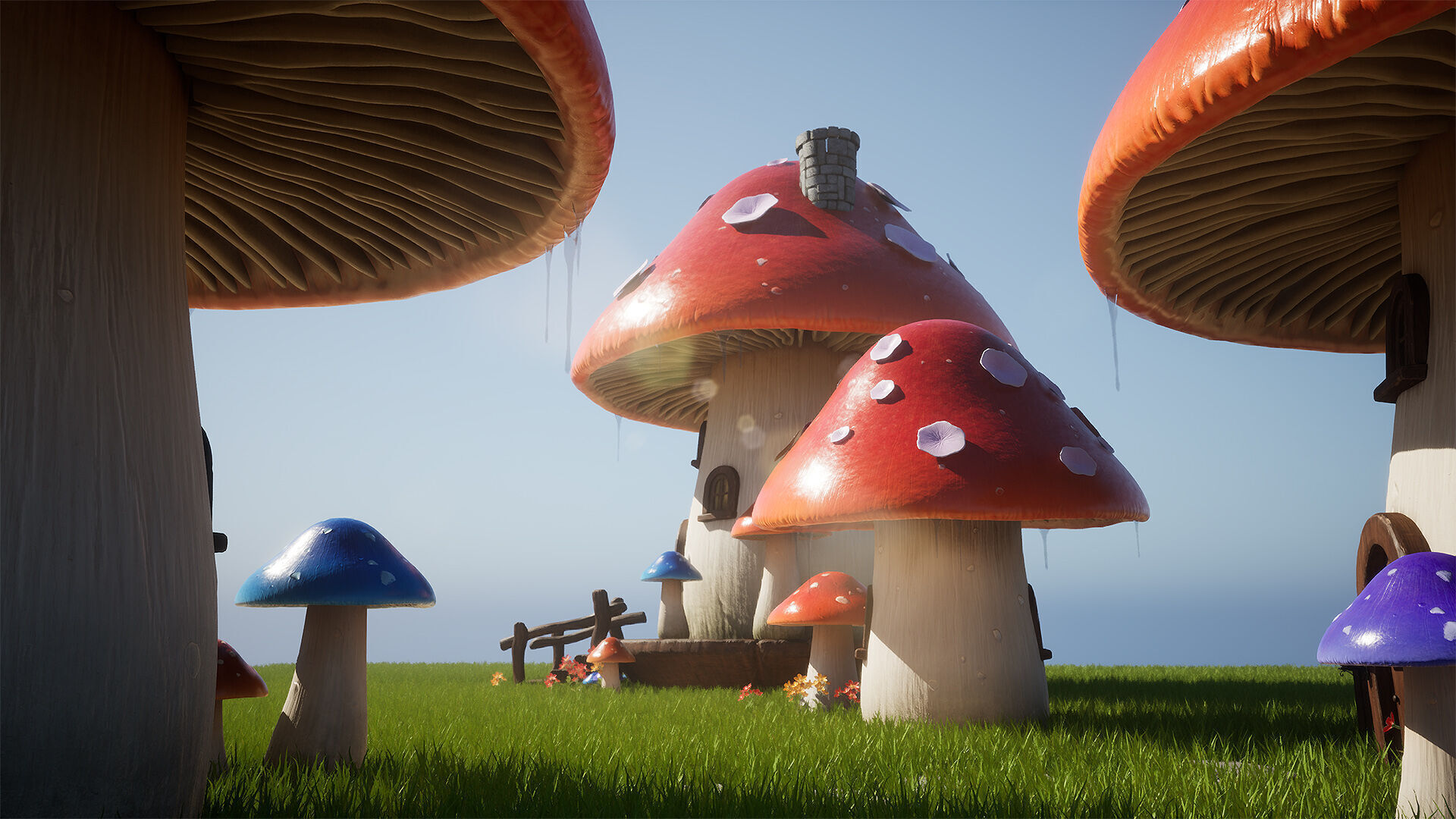 Mushroom House Low-poly 3D model_2