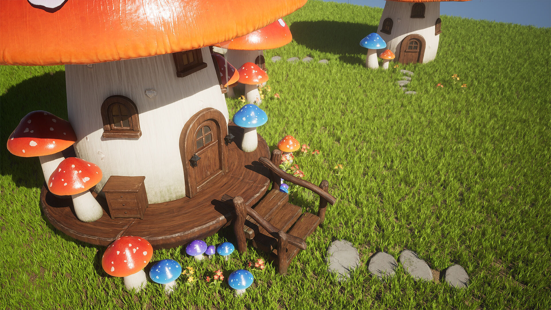 Mushroom House Low-poly 3D model_4