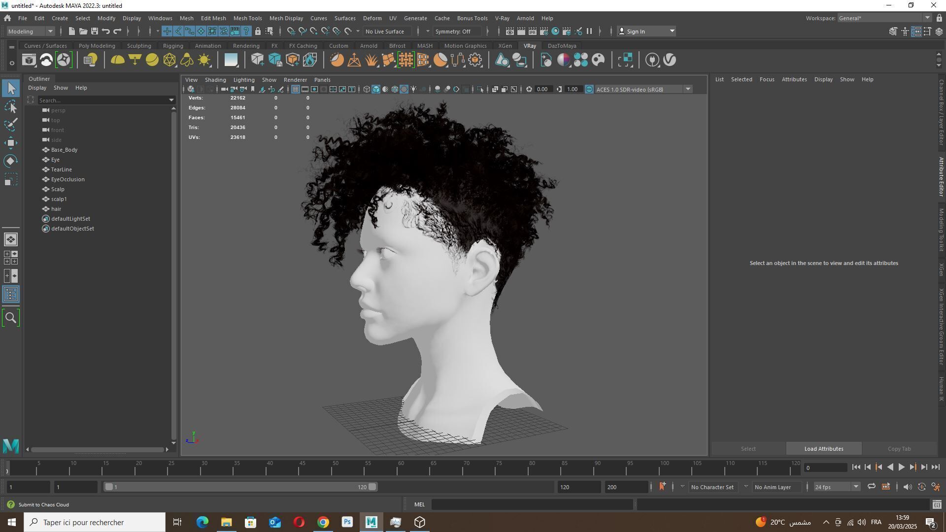 Curly Undercut Hairstyle - Realistic 3D Hair Low-poly 3D model_14