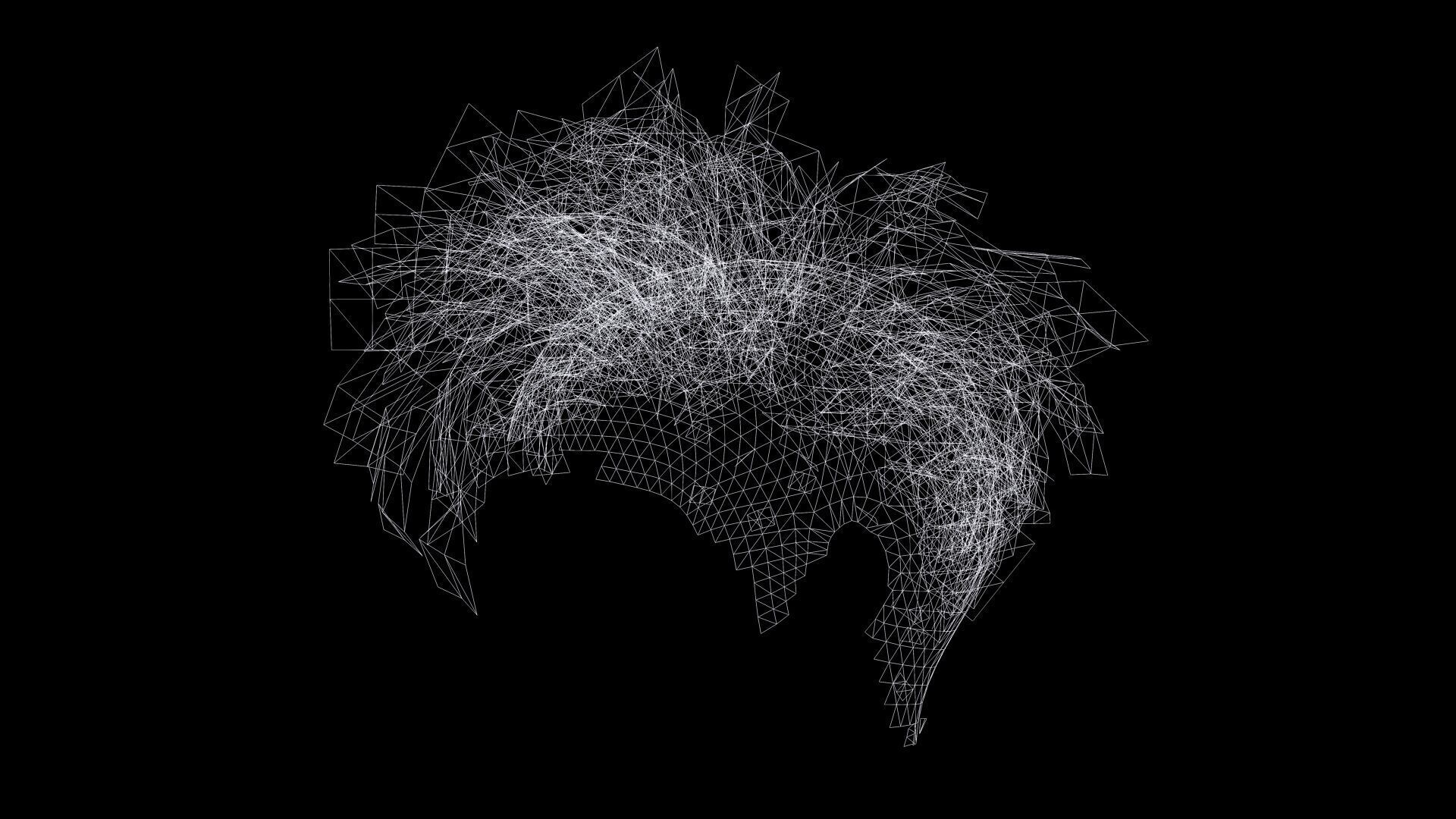 Curly Undercut Hairstyle - Realistic 3D Hair Low-poly 3D model_8