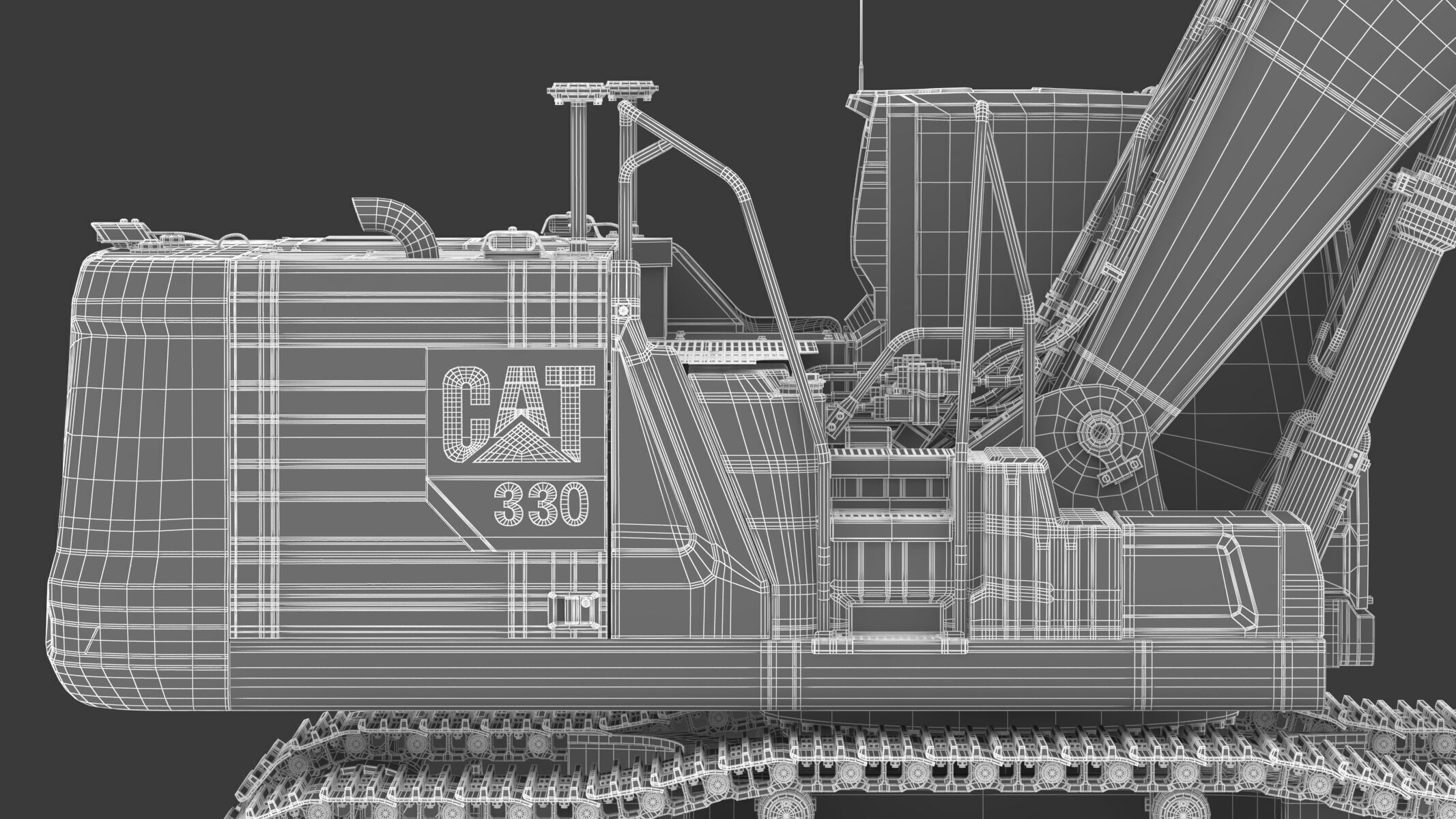CAT 330 Hydraulic Excavator 3D model_35