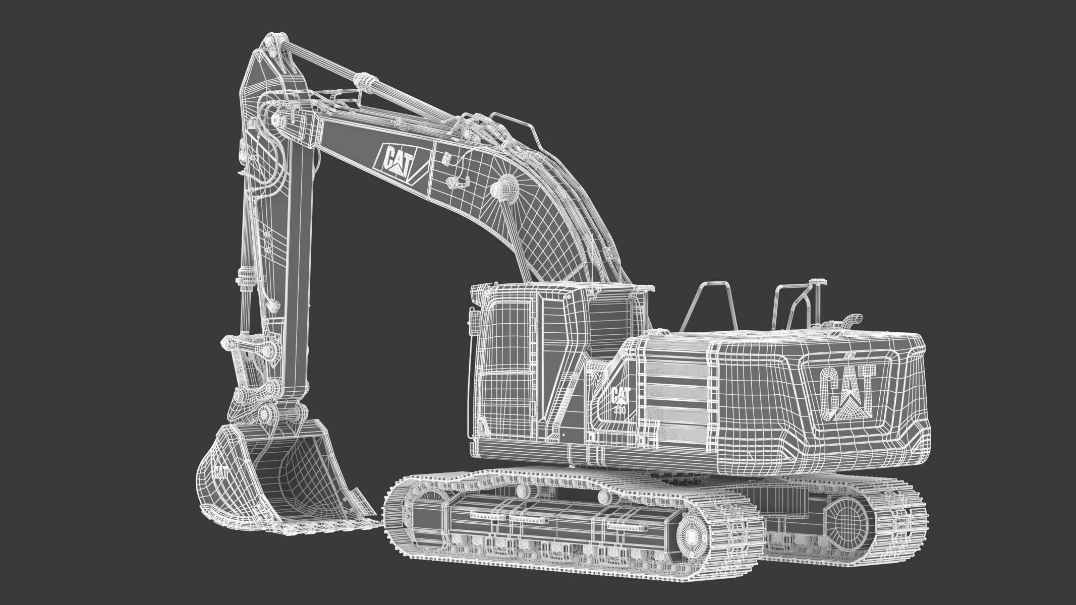 CAT 330 Hydraulic Excavator 3D model_28