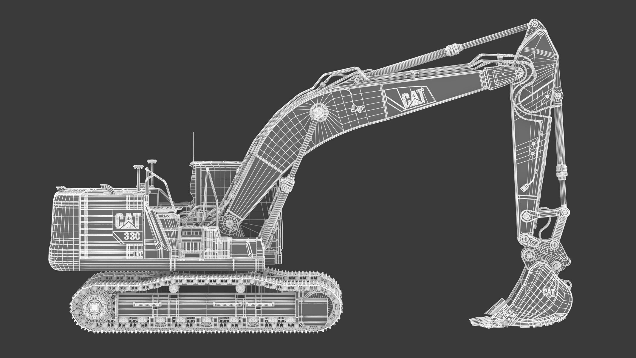 CAT 330 Hydraulic Excavator 3D model_25
