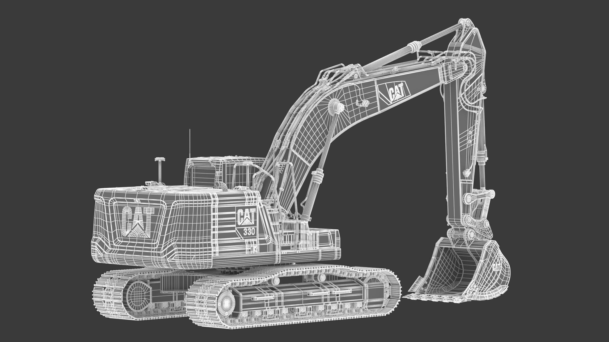 CAT 330 Hydraulic Excavator 3D model_26