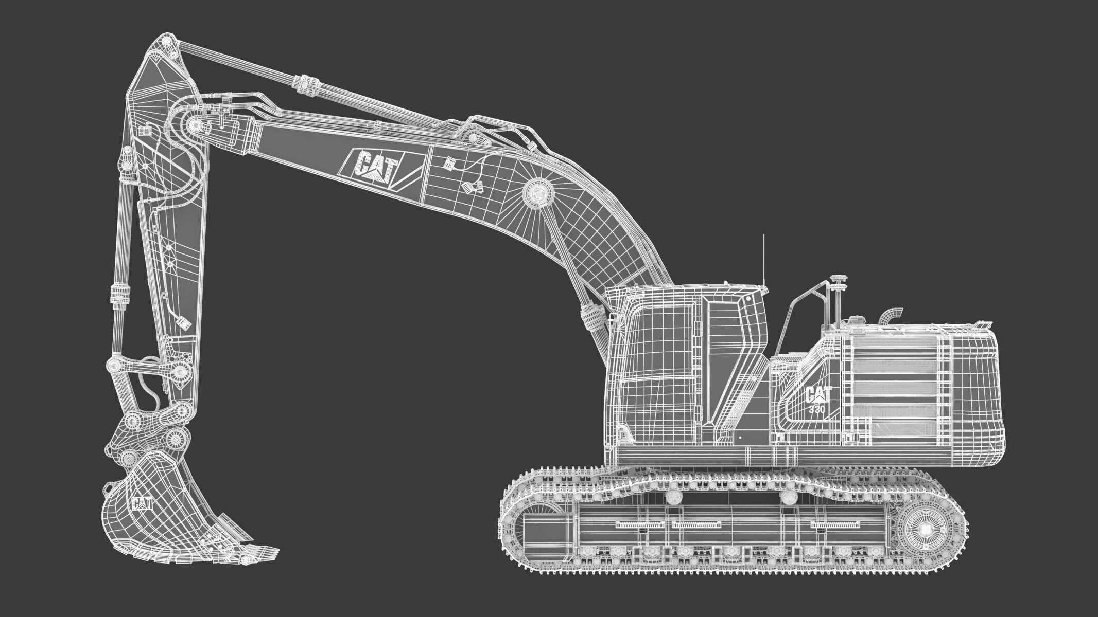 CAT 330 Hydraulic Excavator 3D model_29