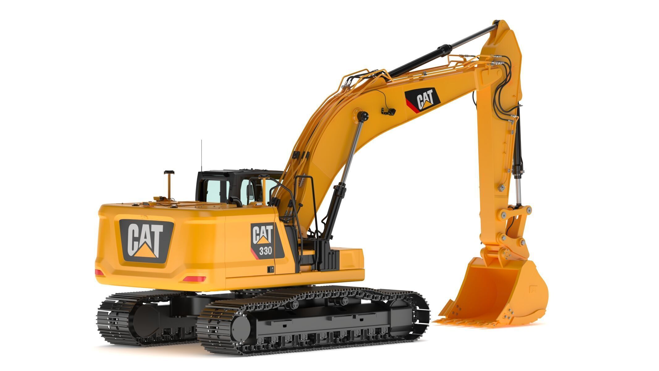 CAT 330 Hydraulic Excavator 3D model_4