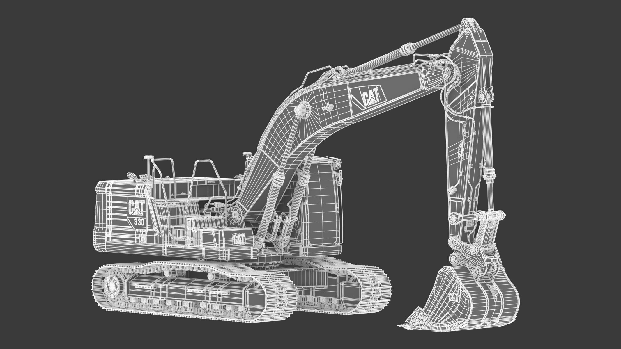 CAT 330 Hydraulic Excavator 3D model_24