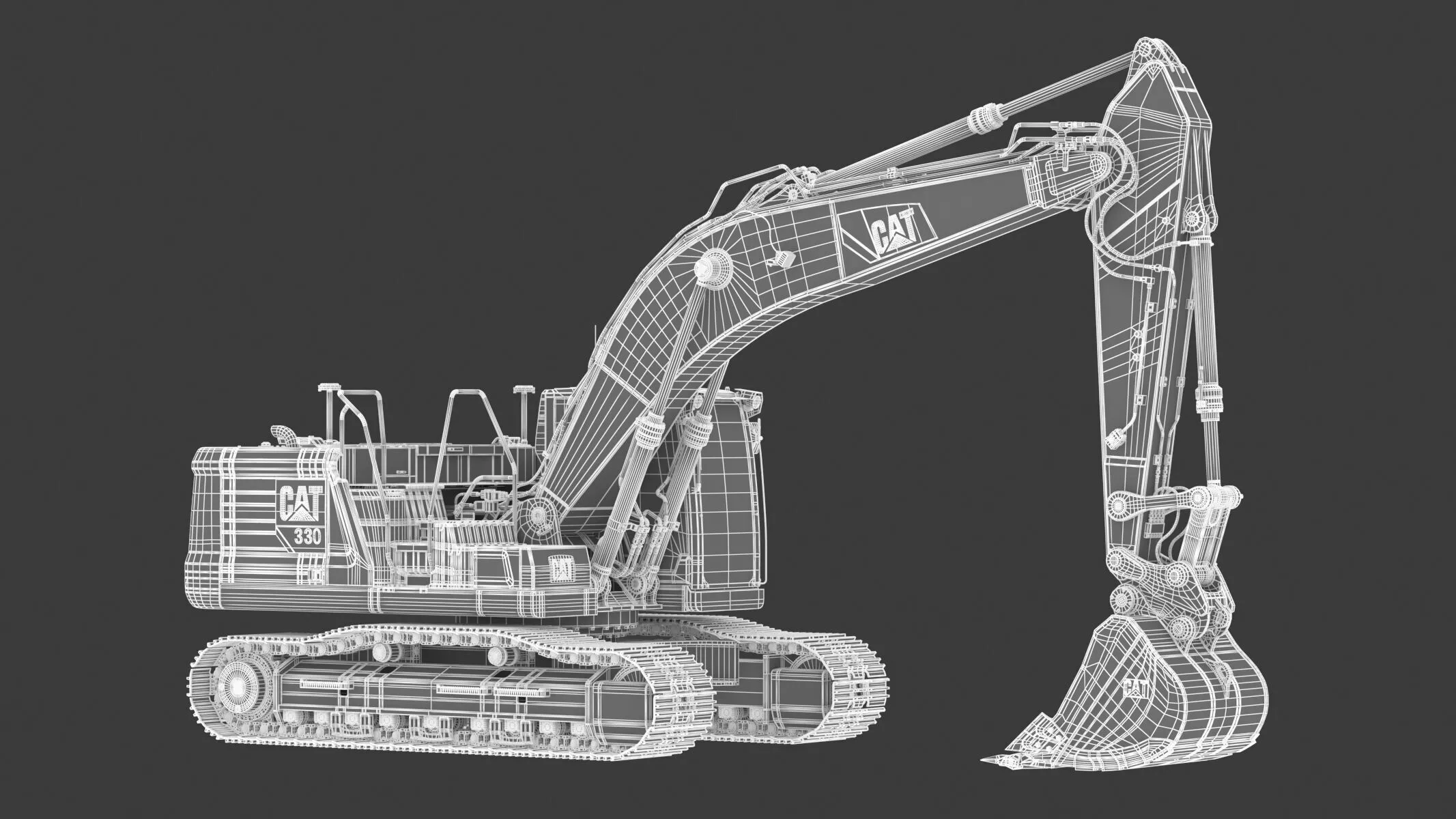 CAT 330 Hydraulic Excavator 3D model | CGTrader