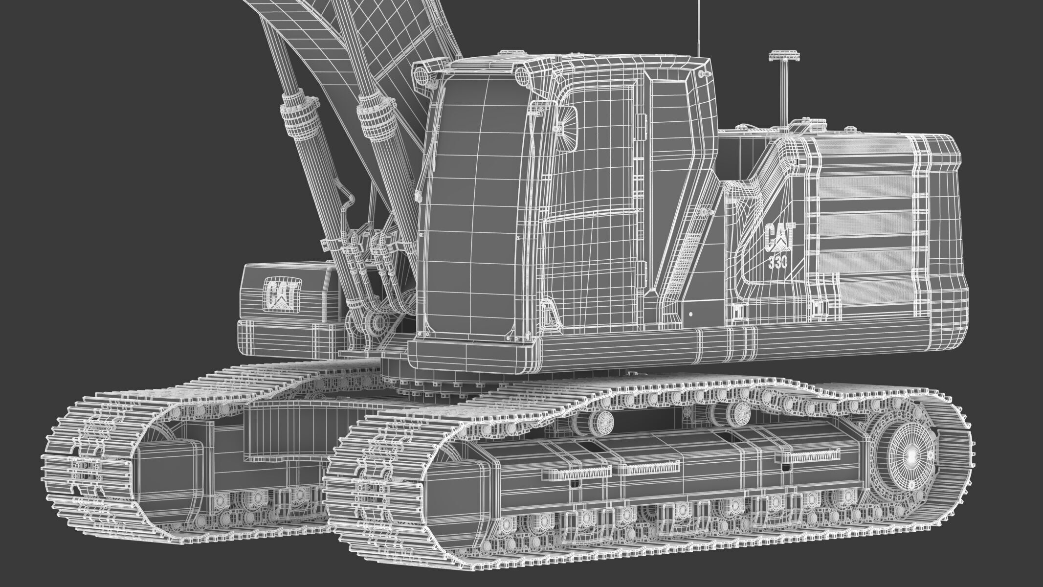 CAT 330 Hydraulic Excavator 3D model_32