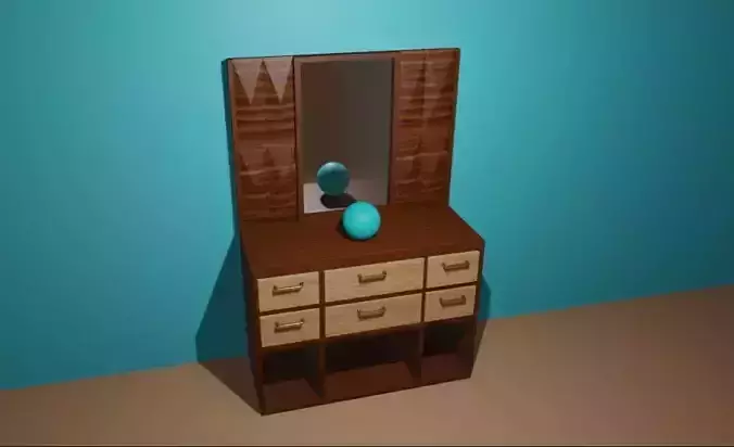 Cabinet with drawers and mirror