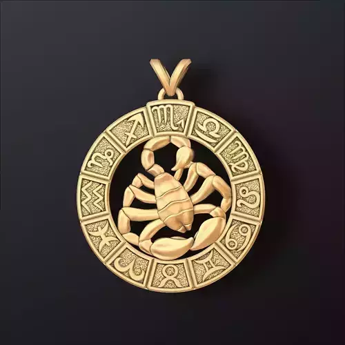 Horoscope Scorpion Pendant v2 3D print model