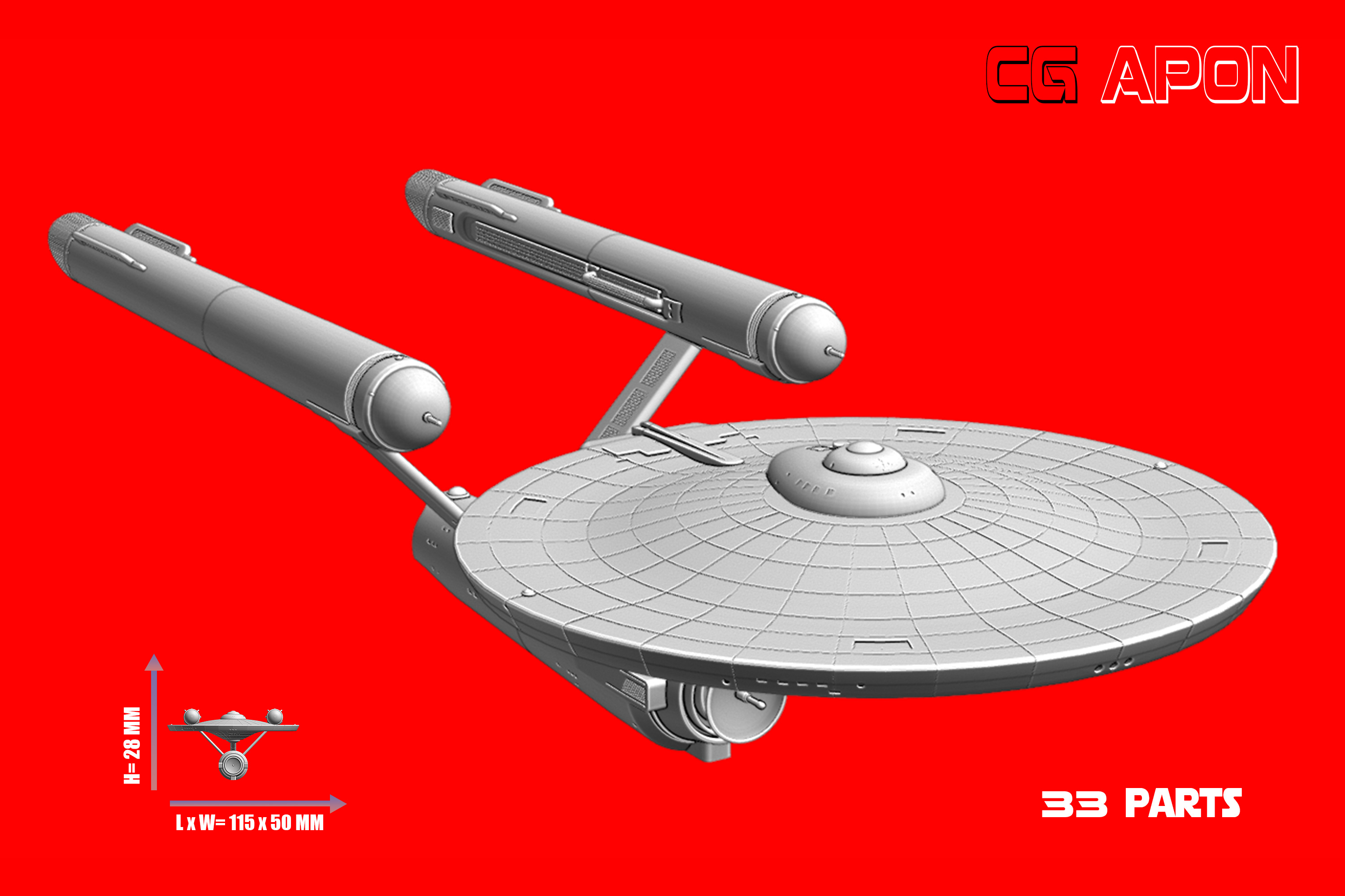 USS Enterprise NCC 1701 3D print model_1