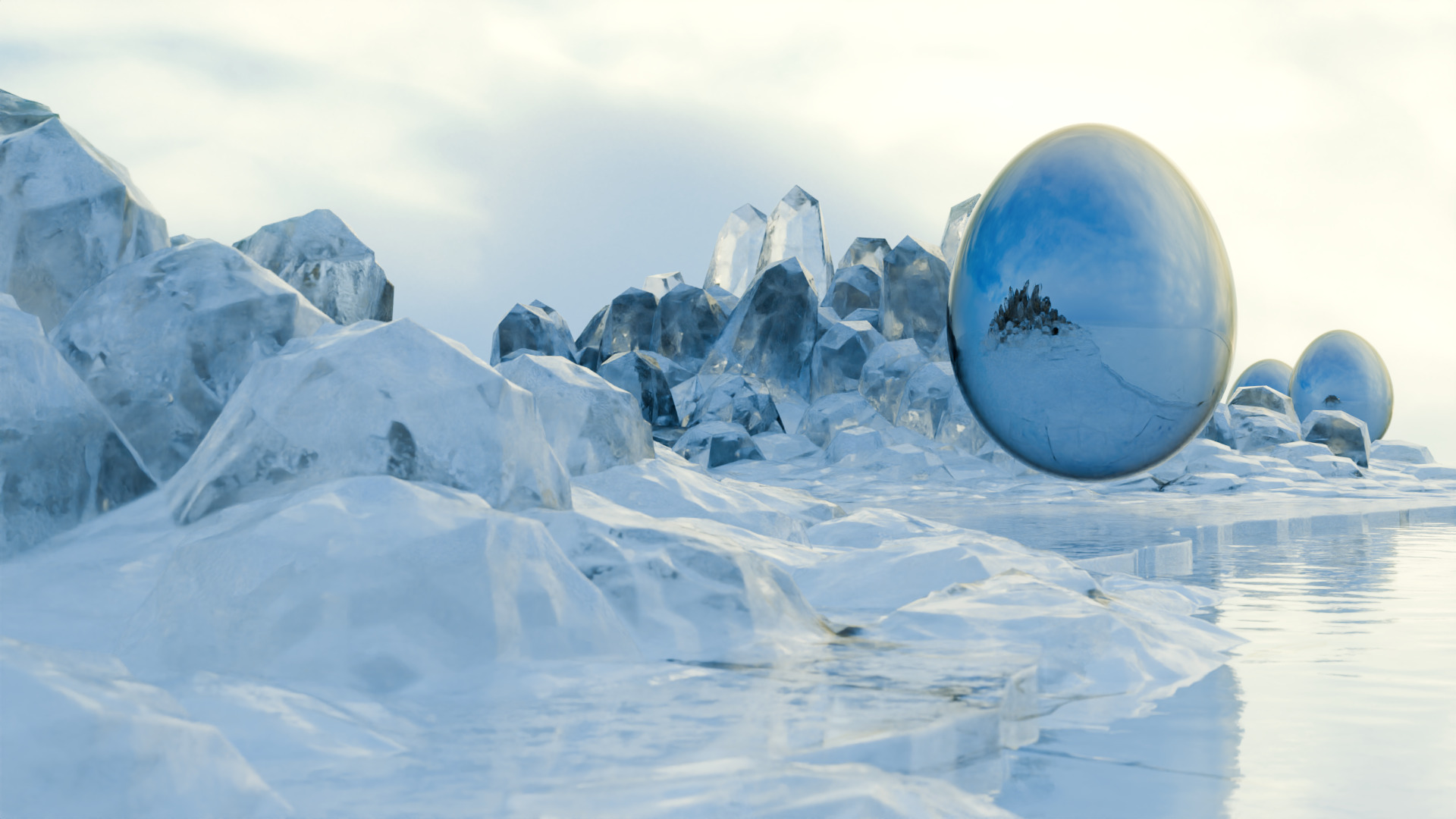 Luminous eyes on ice floes 3D model_2