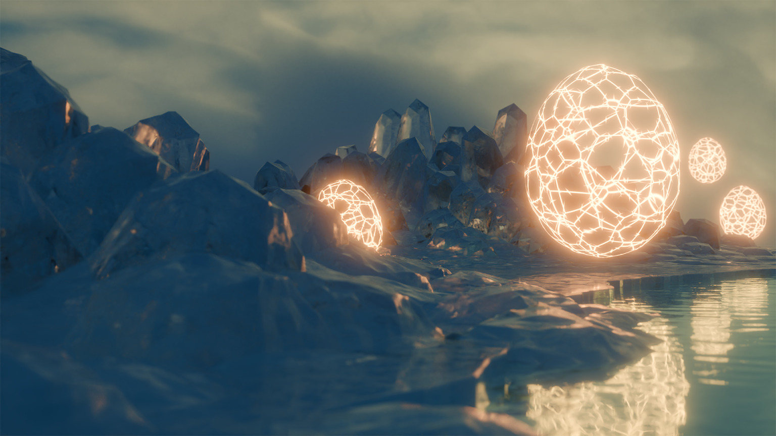 Luminous eyes on ice floes 3D model_4