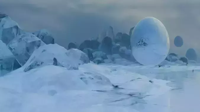 Luminous eyes on ice floes 3D model