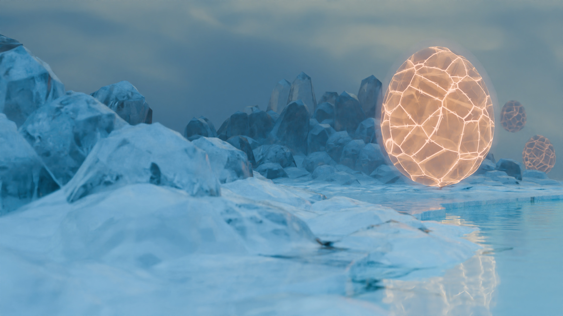 Luminous eyes on ice floes 3D model_3