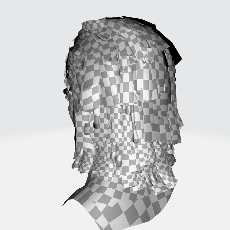 Medium Dreadlocks Hair -Realistic Male 3D Model Low-poly 3D model_19