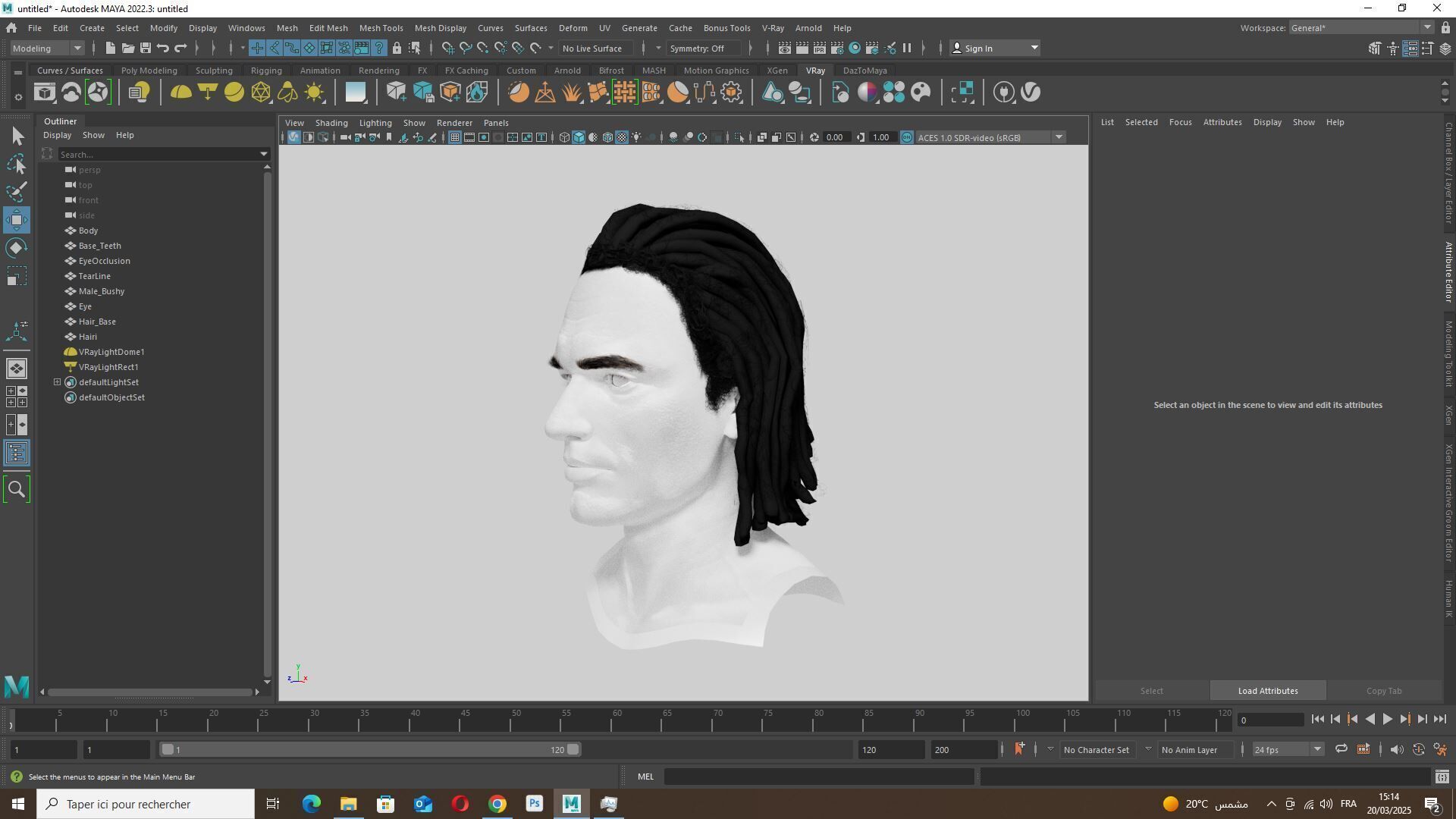 Medium Dreadlocks Hair -Realistic Male 3D Model Low-poly 3D model_14