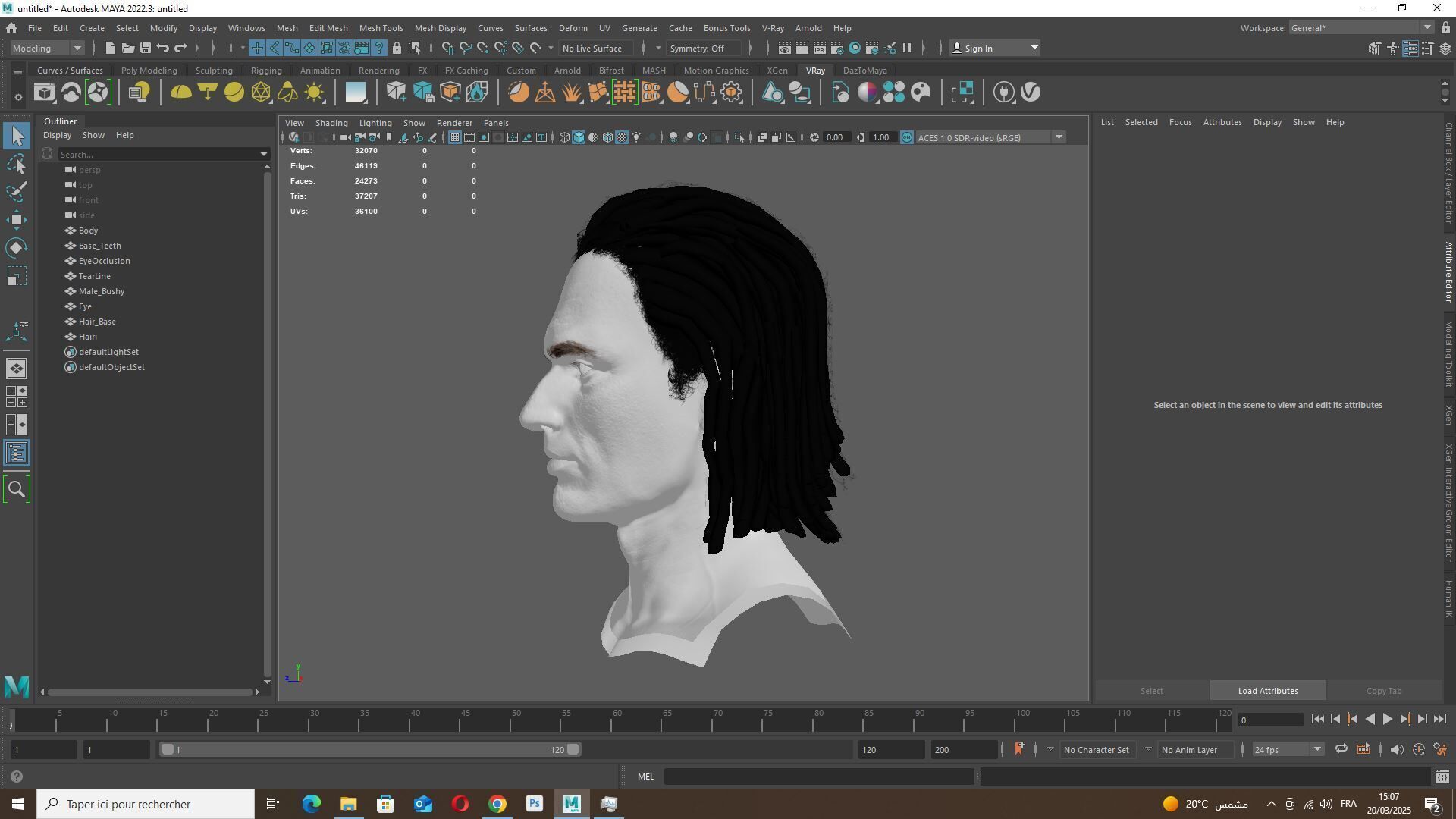 Medium Dreadlocks Hair -Realistic Male 3D Model Low-poly 3D model_13