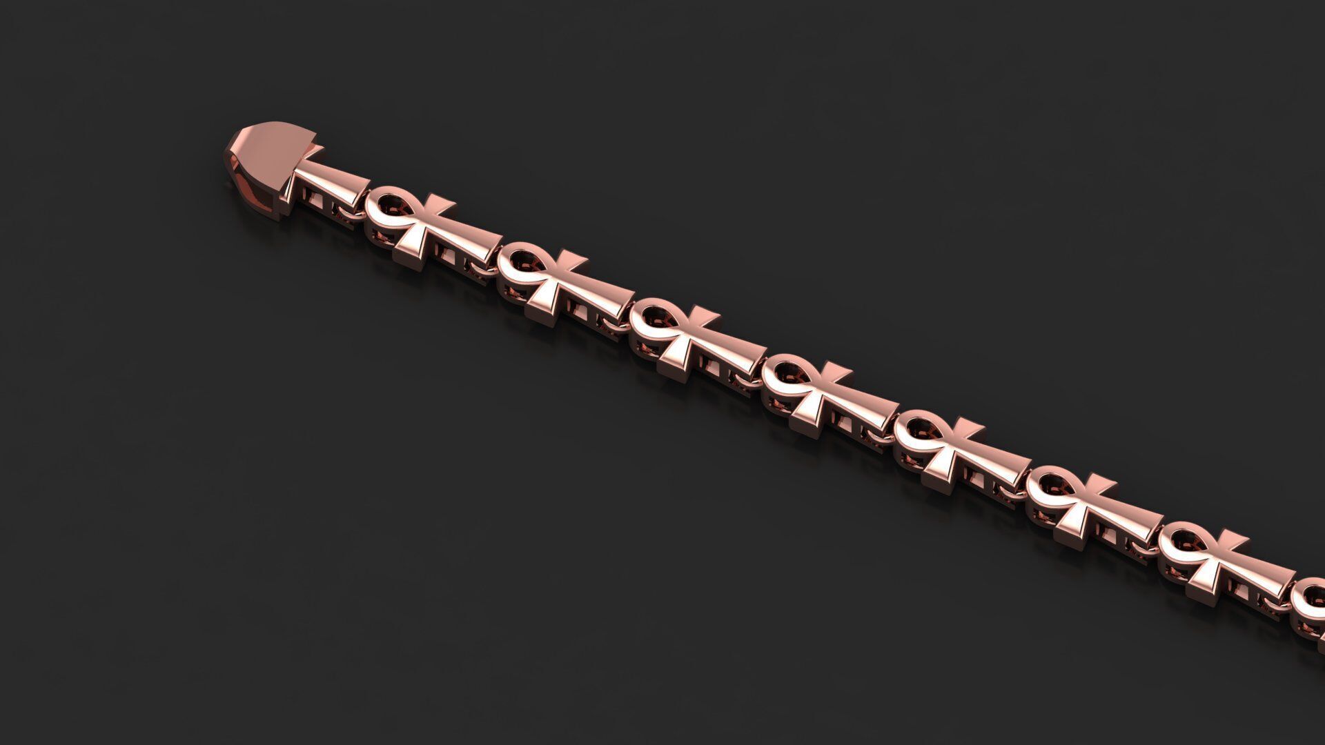 8MM Top-Selling Ankh Cross Bracelet 3D Model For All Metal 3D print model_2