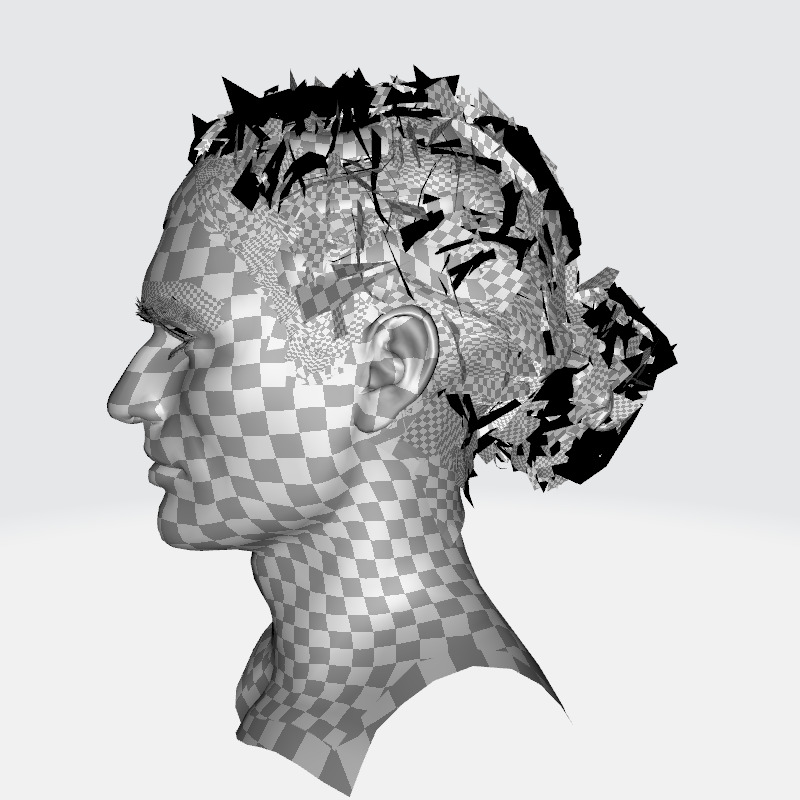 Curly Low Man Bun -Realistic Male 3D Hair Model Low-poly 3D model_20