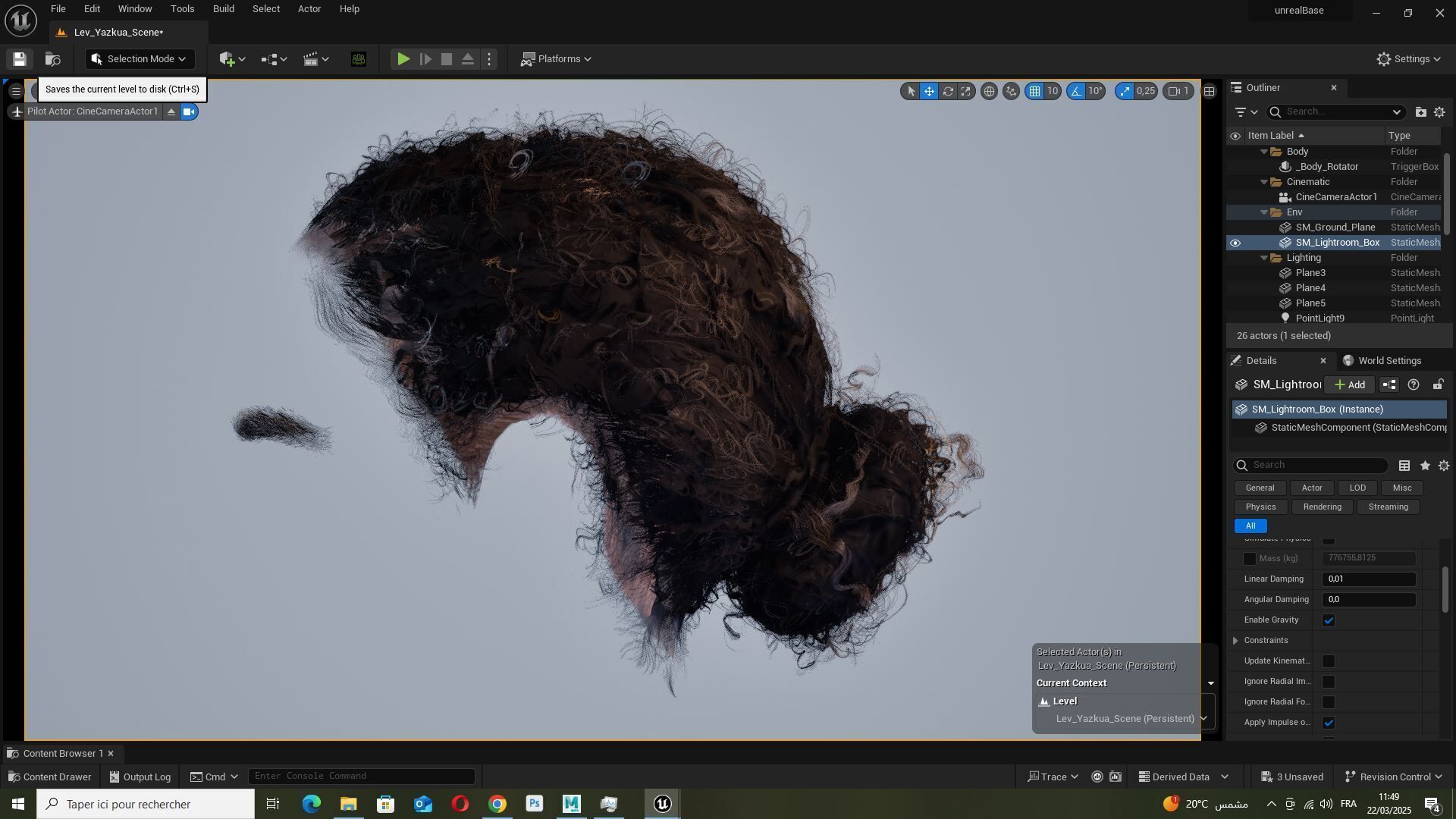 Curly Low Man Bun -Realistic Male 3D Hair Model Low-poly 3D model_14