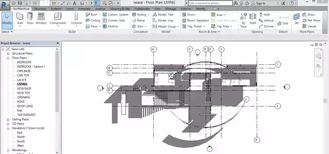 tadao ando iwasa residence revit