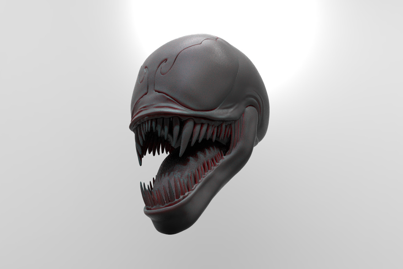 Venom Head for 1-12 body 3D print model_4