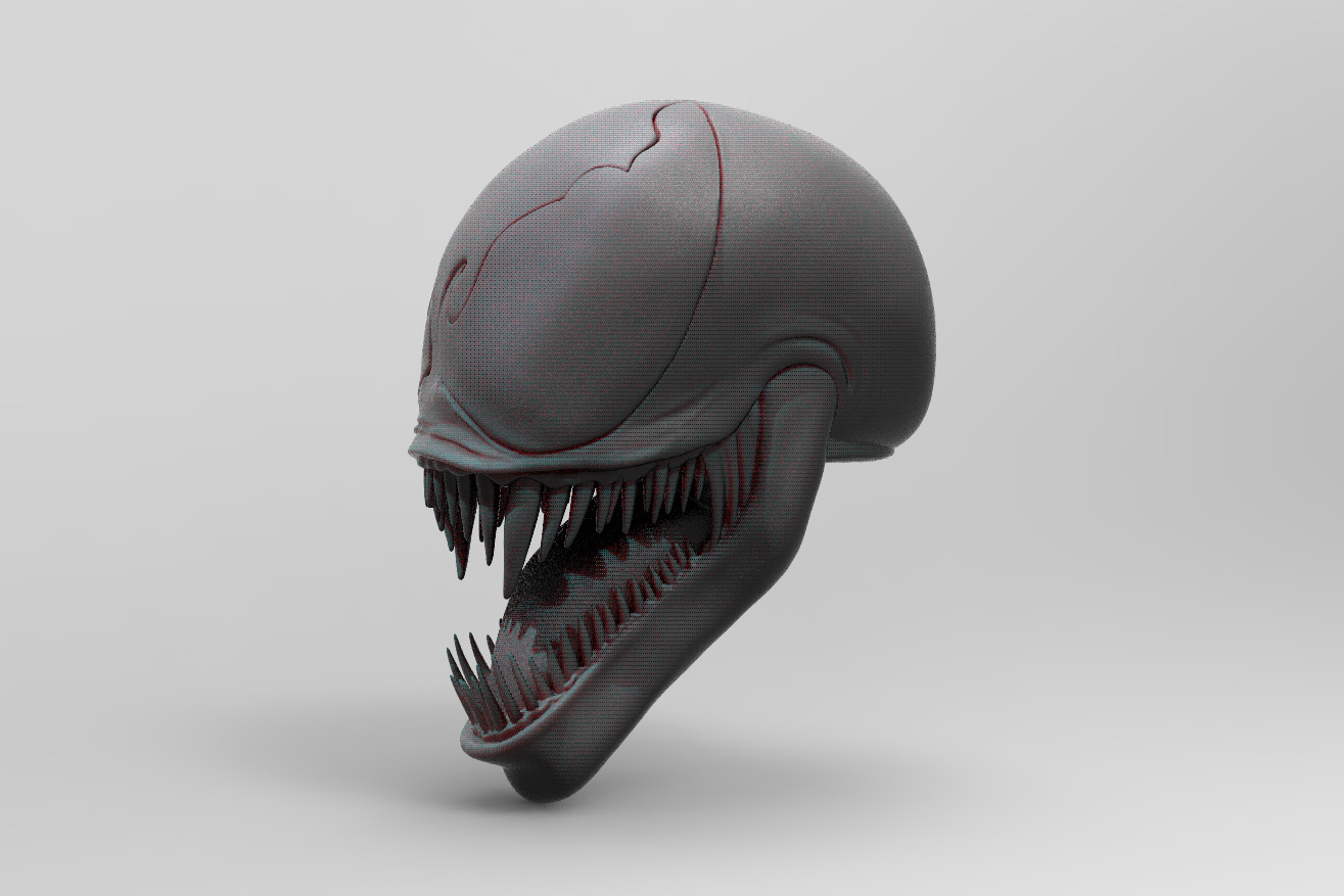 Venom Head for 1-12 body 3D print model_3