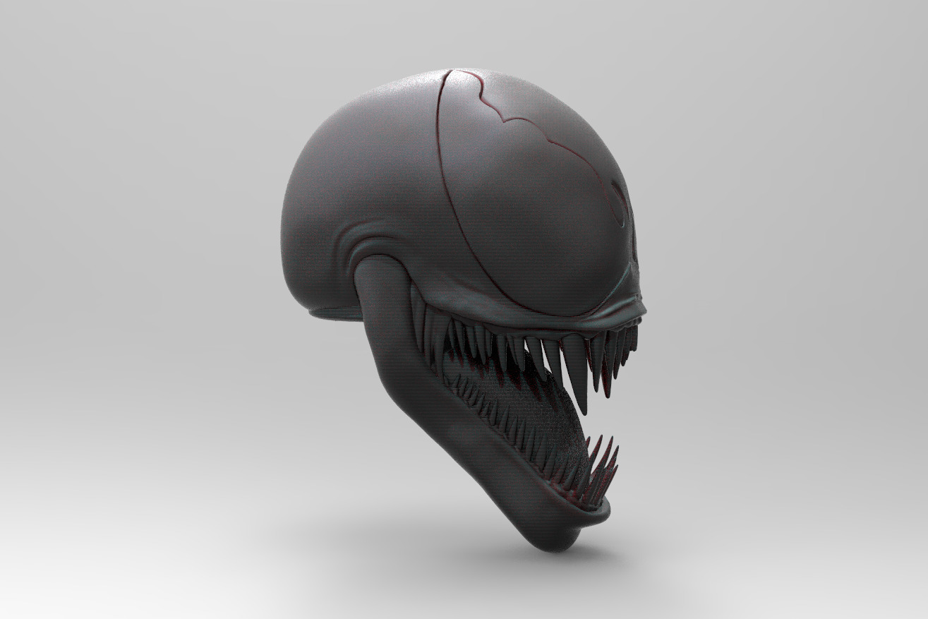 Venom Head for 1-12 body 3D print model_1