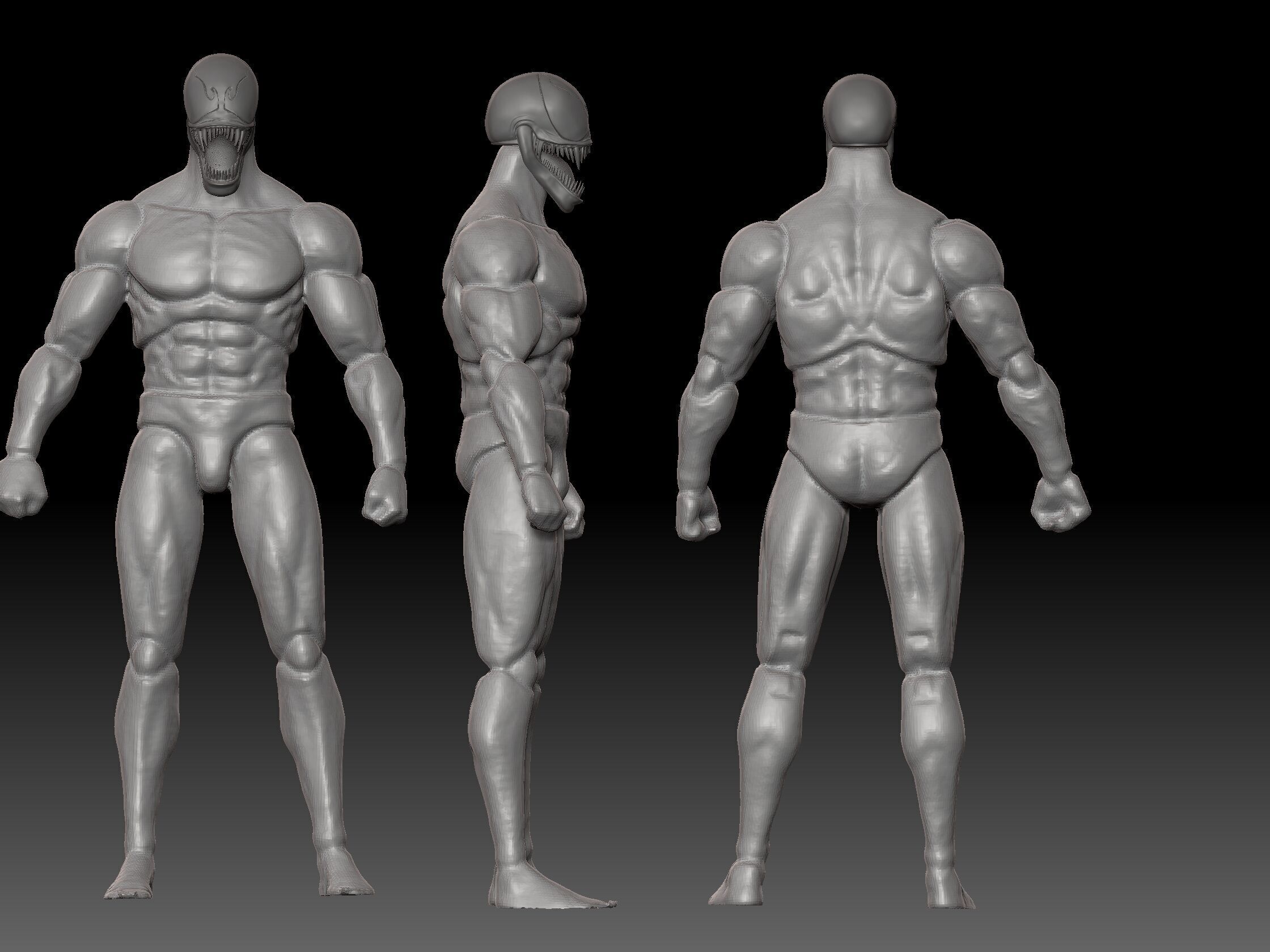 Venom Head for 1-12 body 3D print model_9