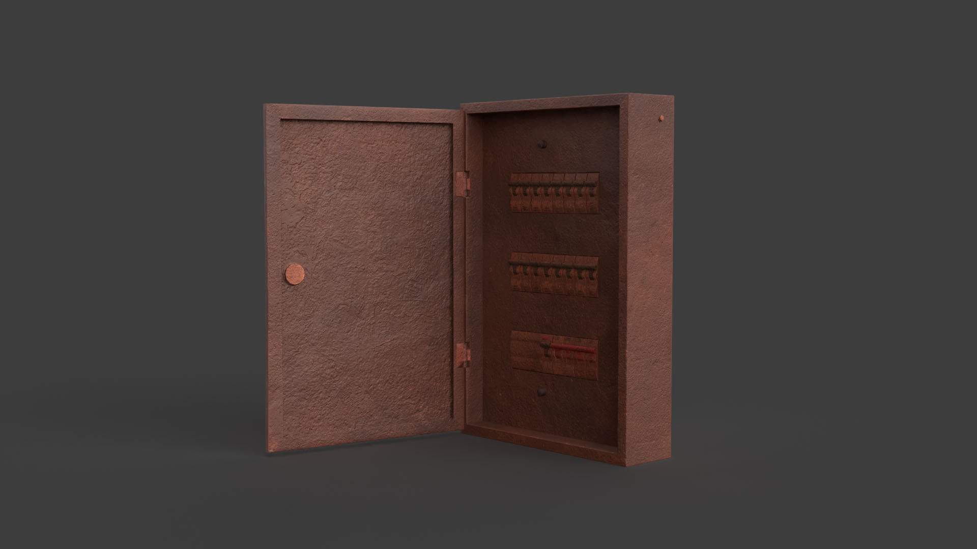 Rusted Power Box Low-poly 3D model_10