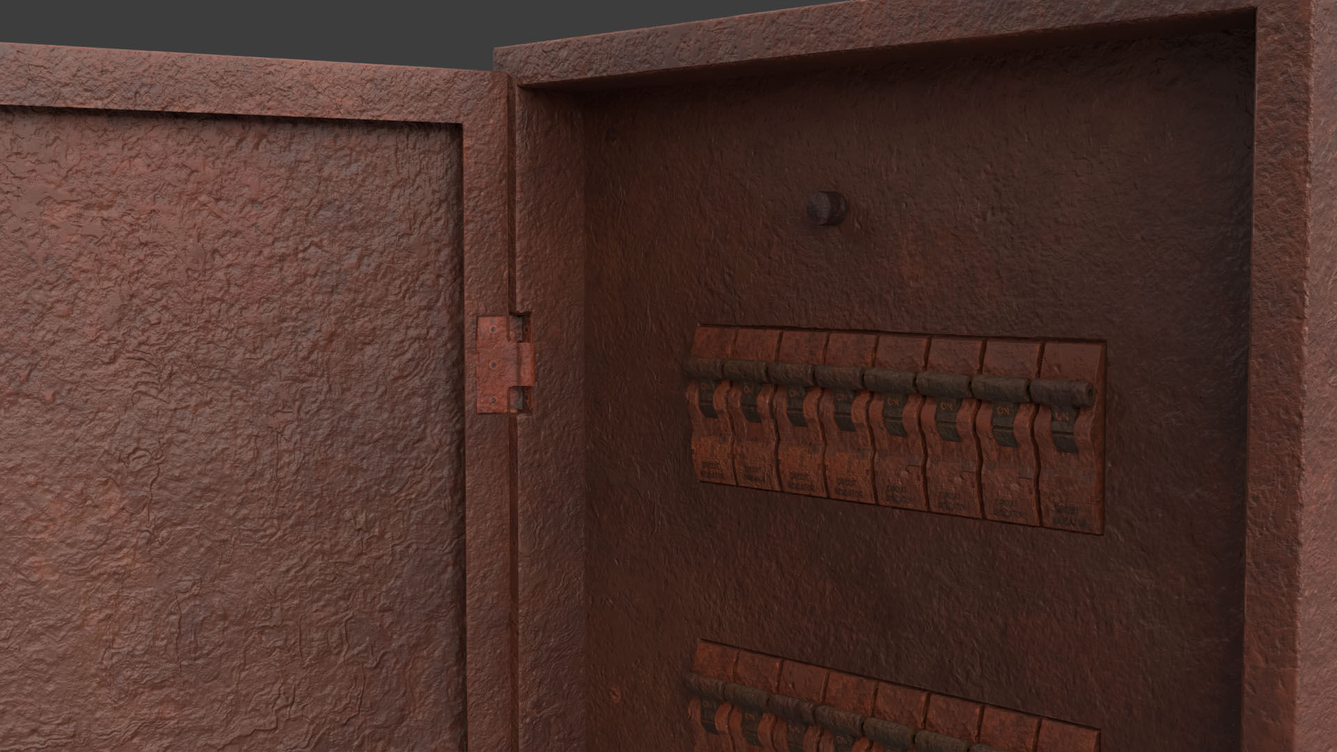 Rusted Power Box Low-poly 3D model_9