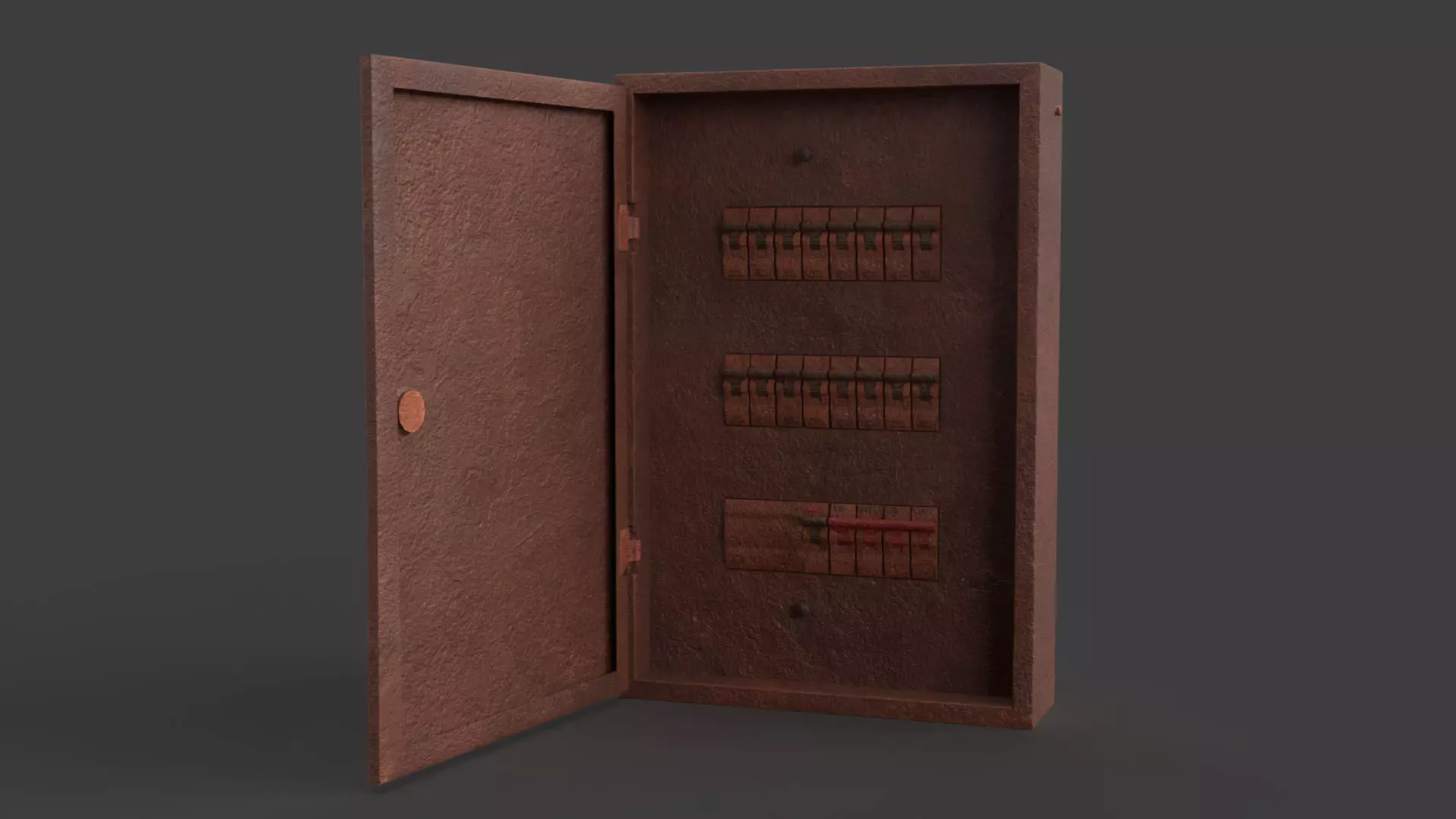 Rusted Power Box Low-poly 3D model_0