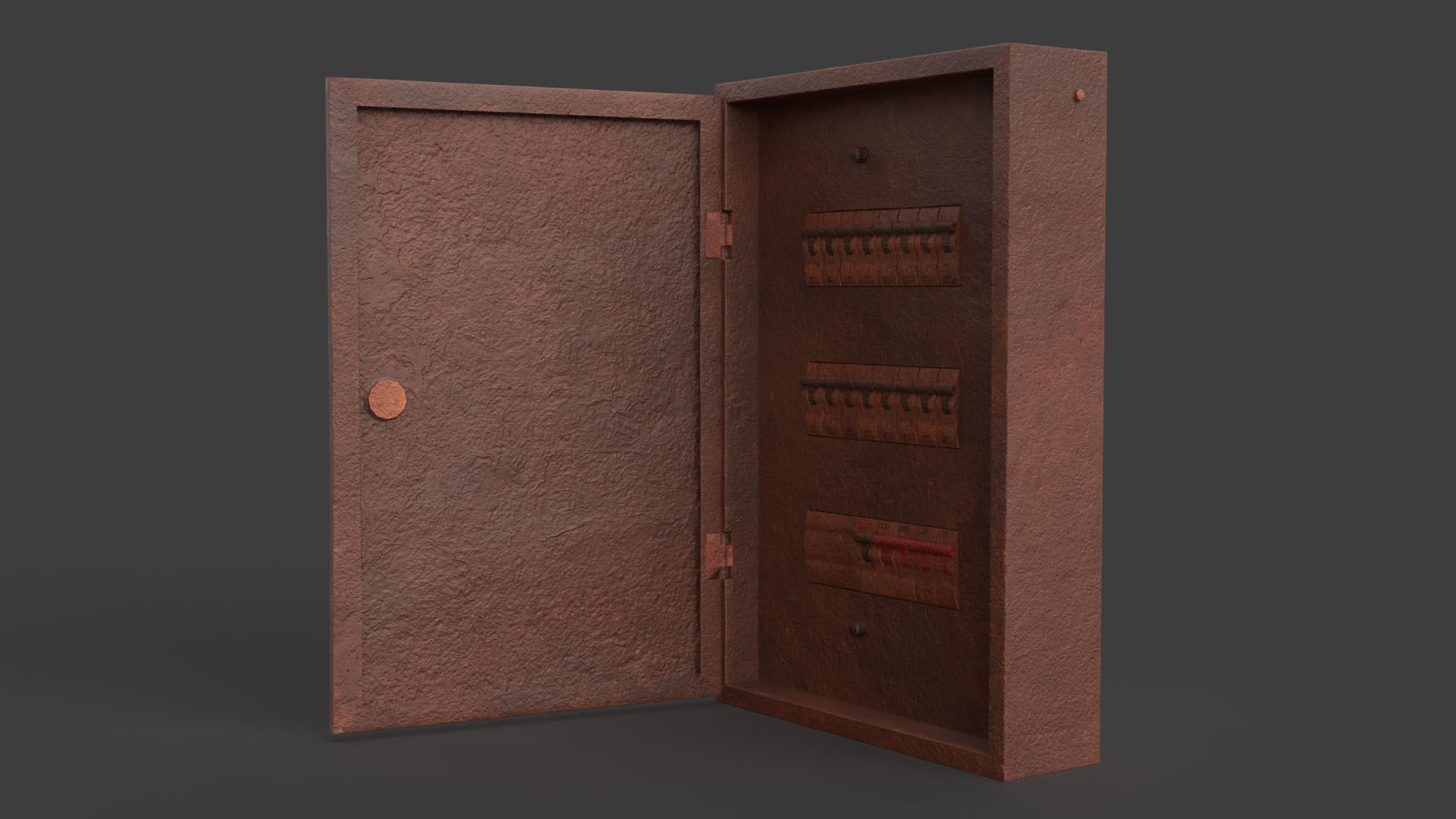 Rusted Power Box Low-poly 3D model_2