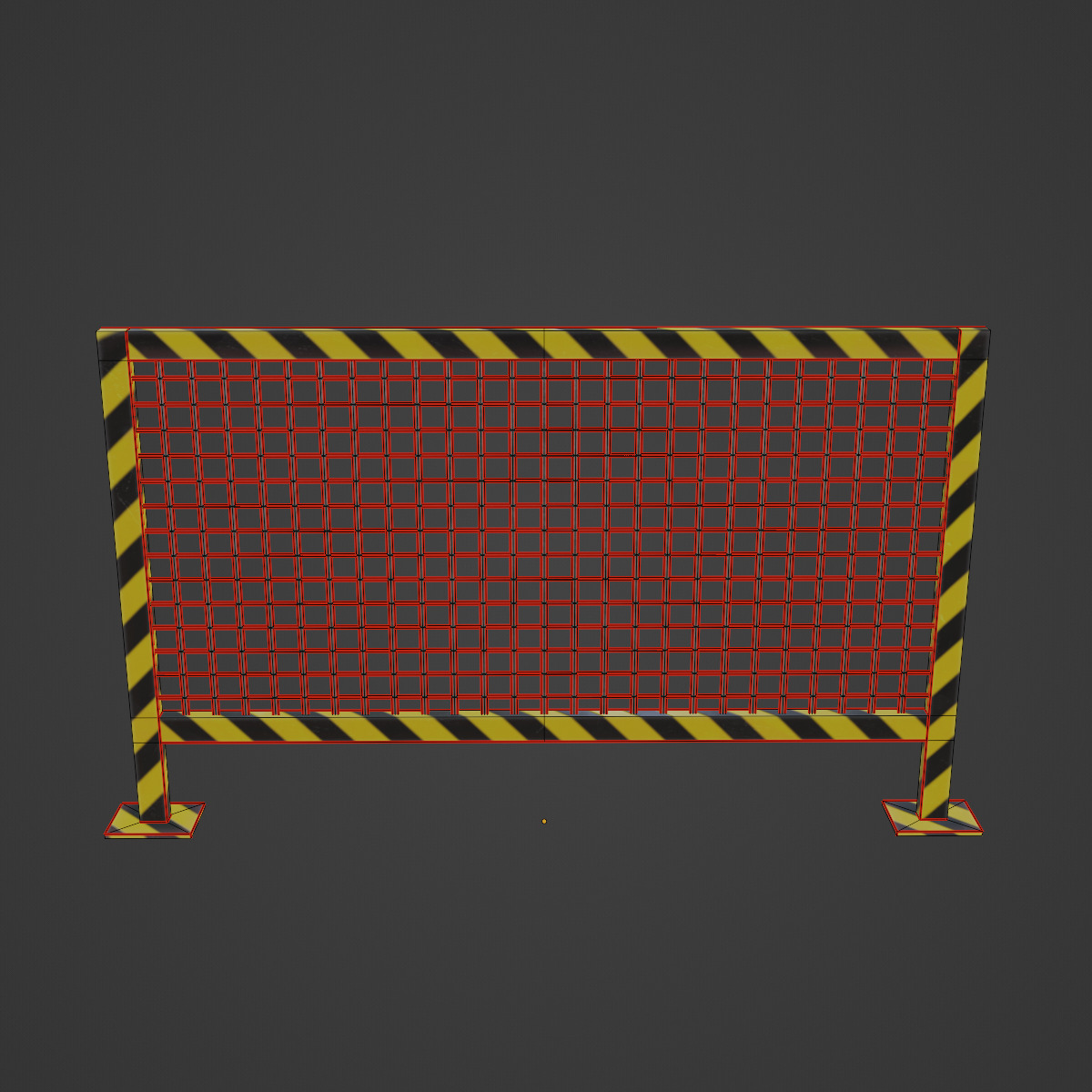 Road Barricade A 01 Low-poly 3D model_5