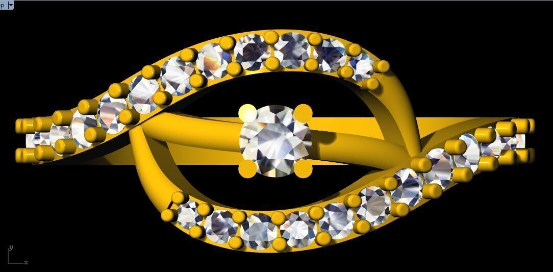 diamond ring 3dm file 3D print model_1