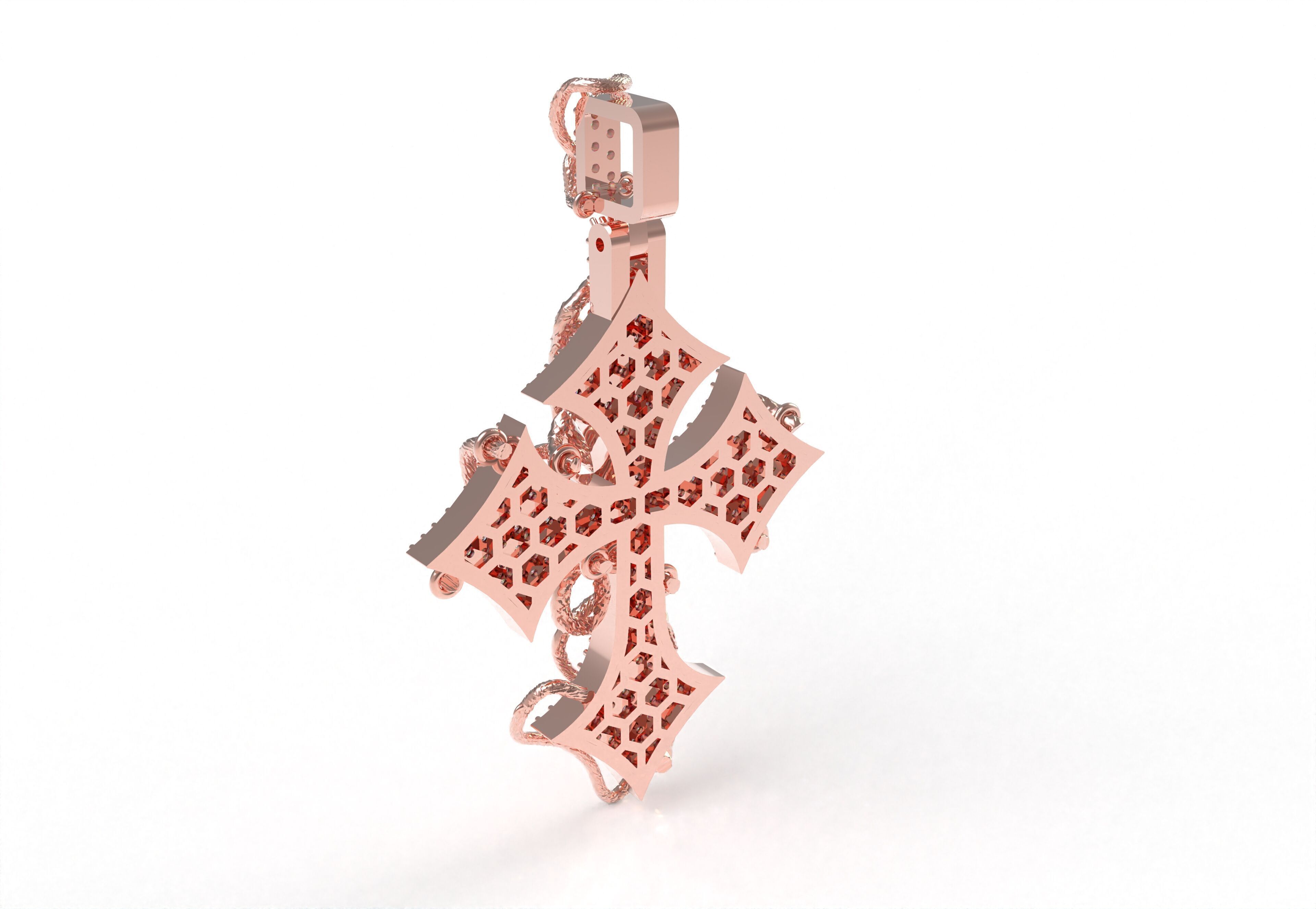 Cross Diamond Pendant 3D print model_18