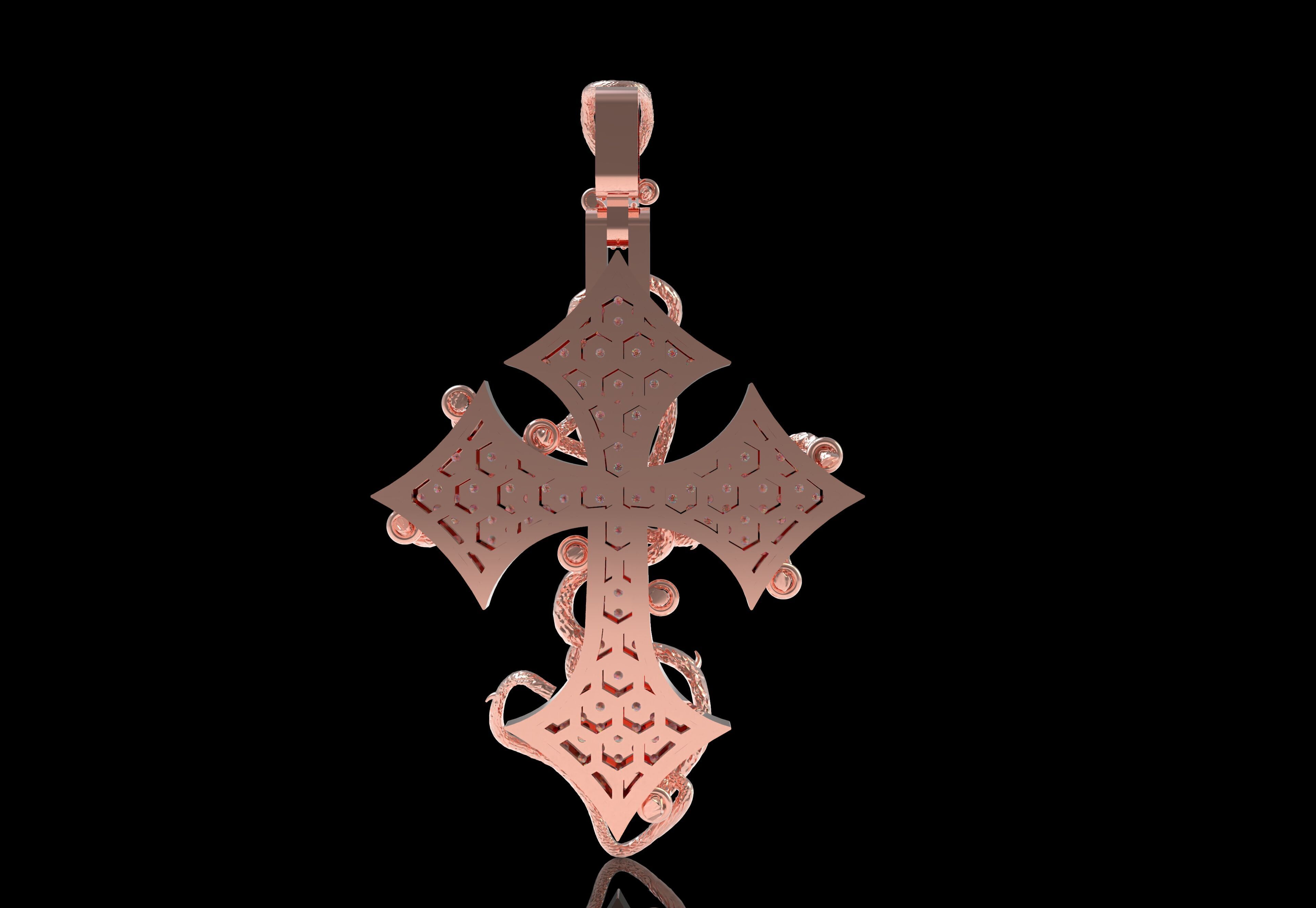 Cross Diamond Pendant 3D print model_15