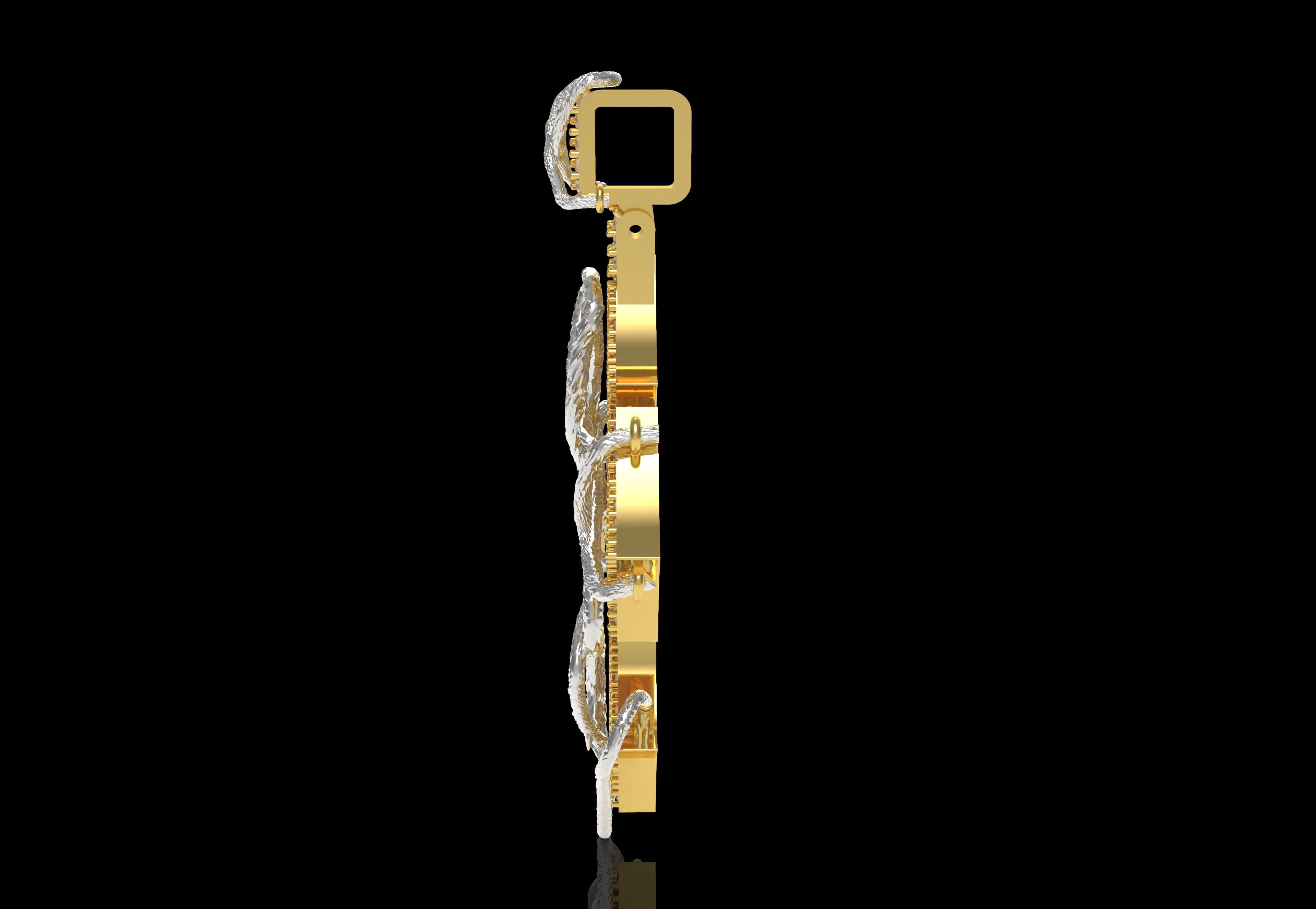 Cross Diamond Pendant 3D print model_7