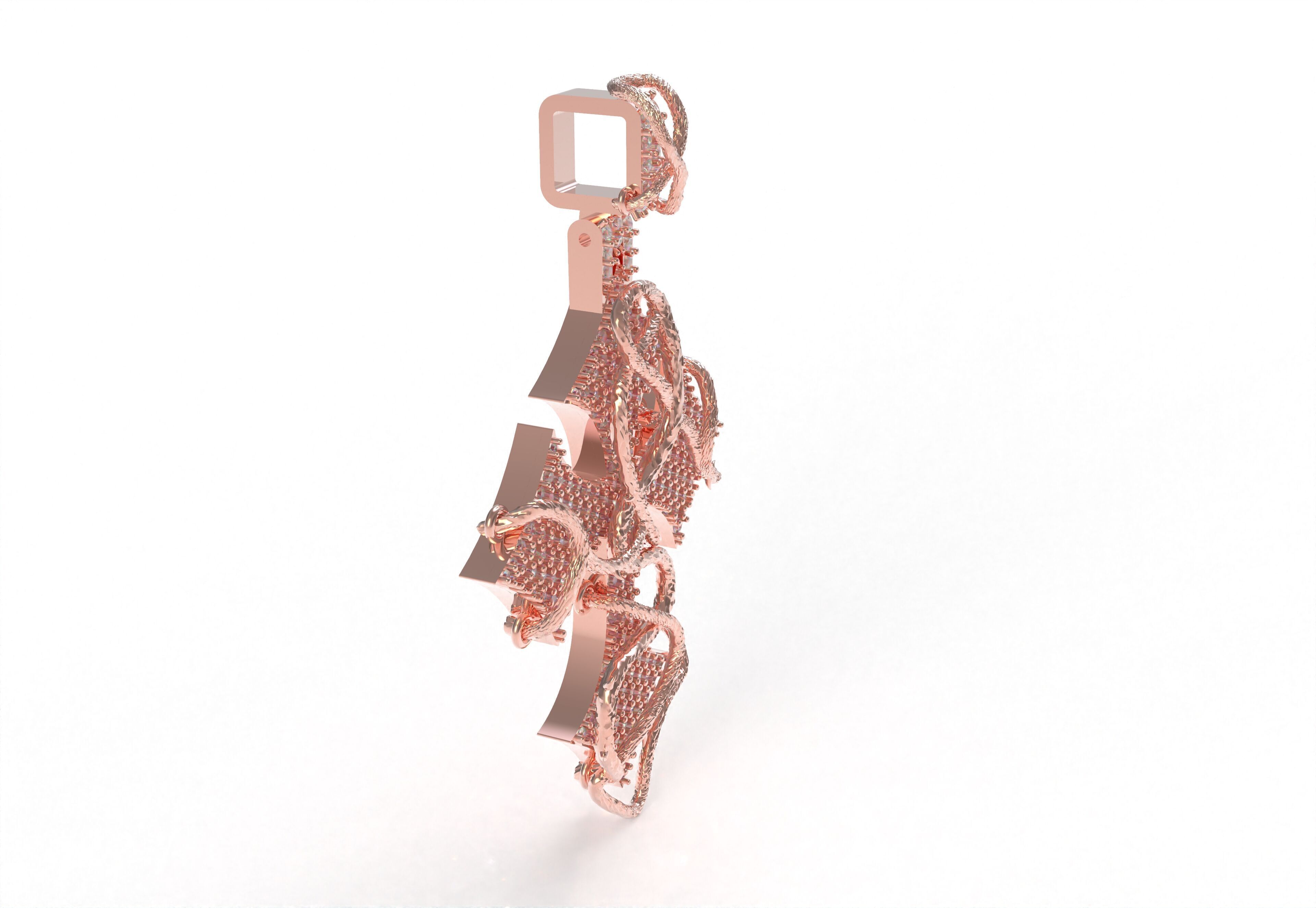 Cross Diamond Pendant 3D print model_23