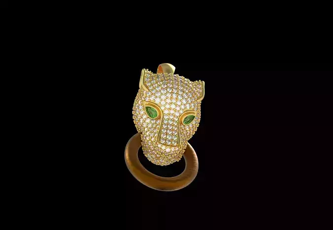 Panther Face Diamond Pendant