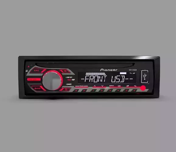 Pioneer DEH-1550UB Car Stereo Low-poly 3D model