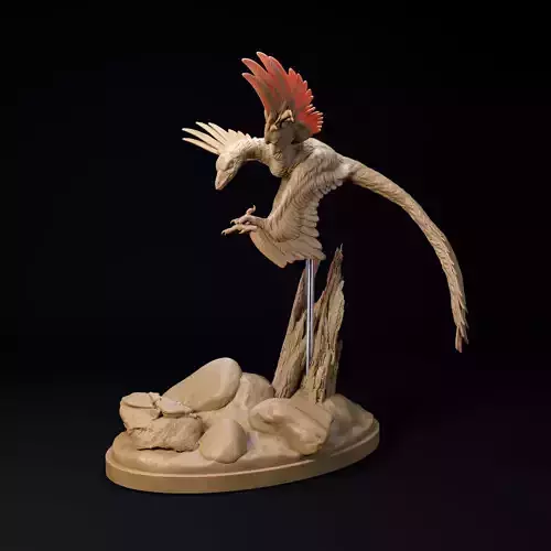 Microraptor hunting 1-6 scale pre-supported dinosaur