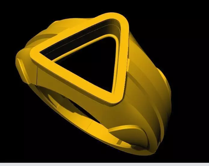 triangluar shape stone ring 3dm file 3D print model_0
