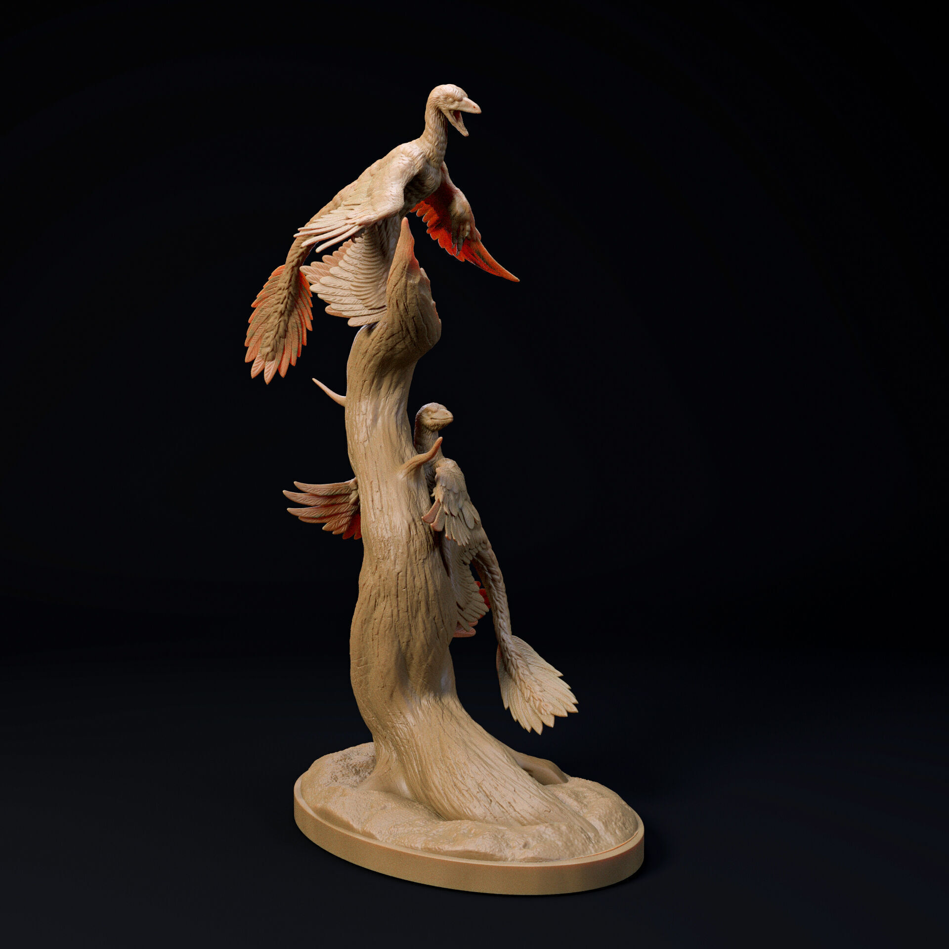 Microraptor pair 1-6 scale pre-supported dinosaur 3D print model_2