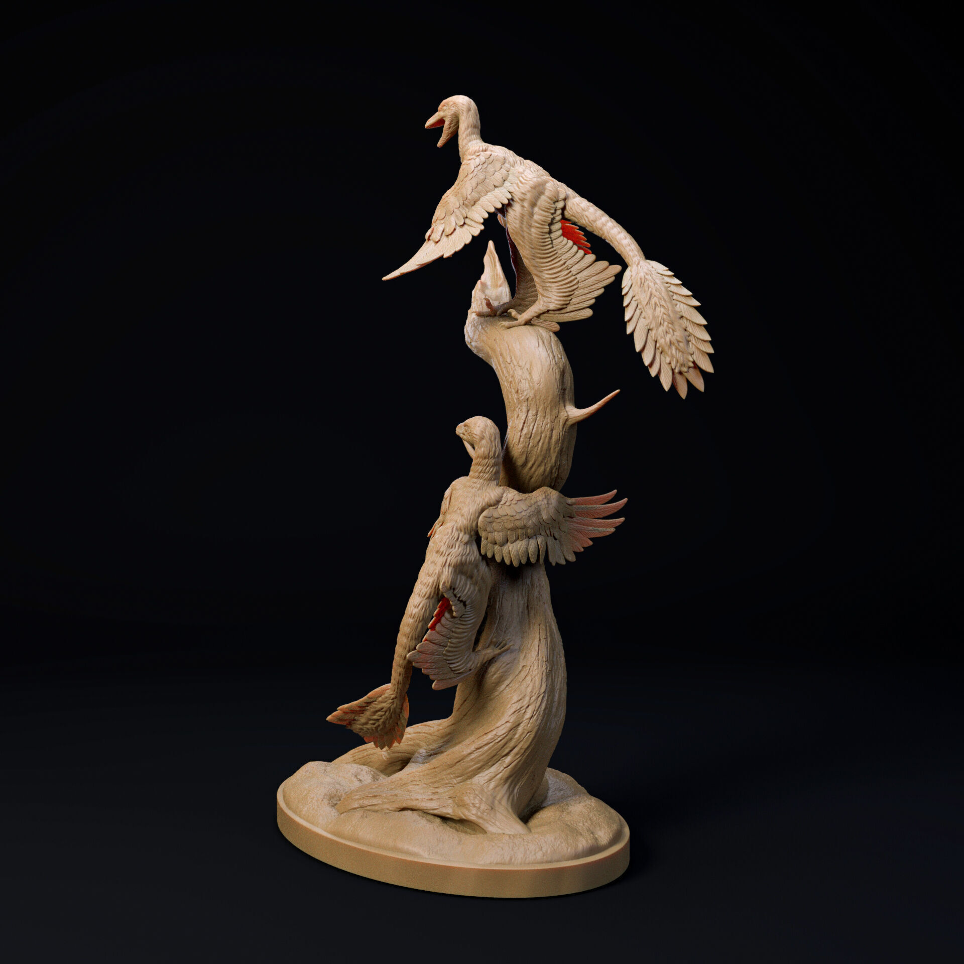 Microraptor pair 1-6 scale pre-supported dinosaur 3D print model_1