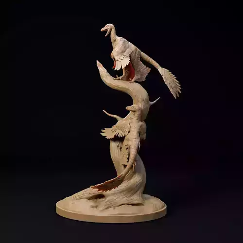 Microraptor pair 1-6 scale pre-supported dinosaur 3D print model