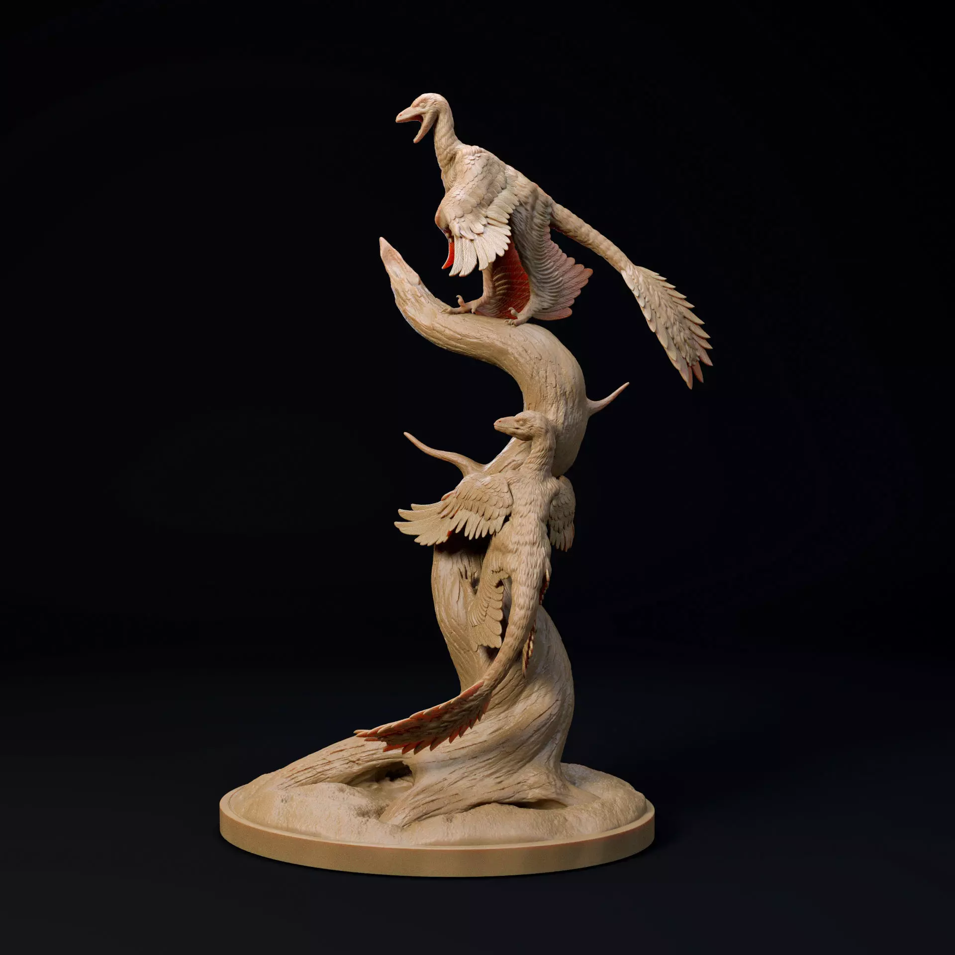 Microraptor pair 1-6 scale pre-supported dinosaur 3D print model_0